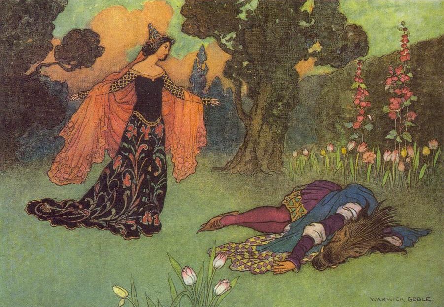 Beauty And The Beast by Warwick Goble, 1913